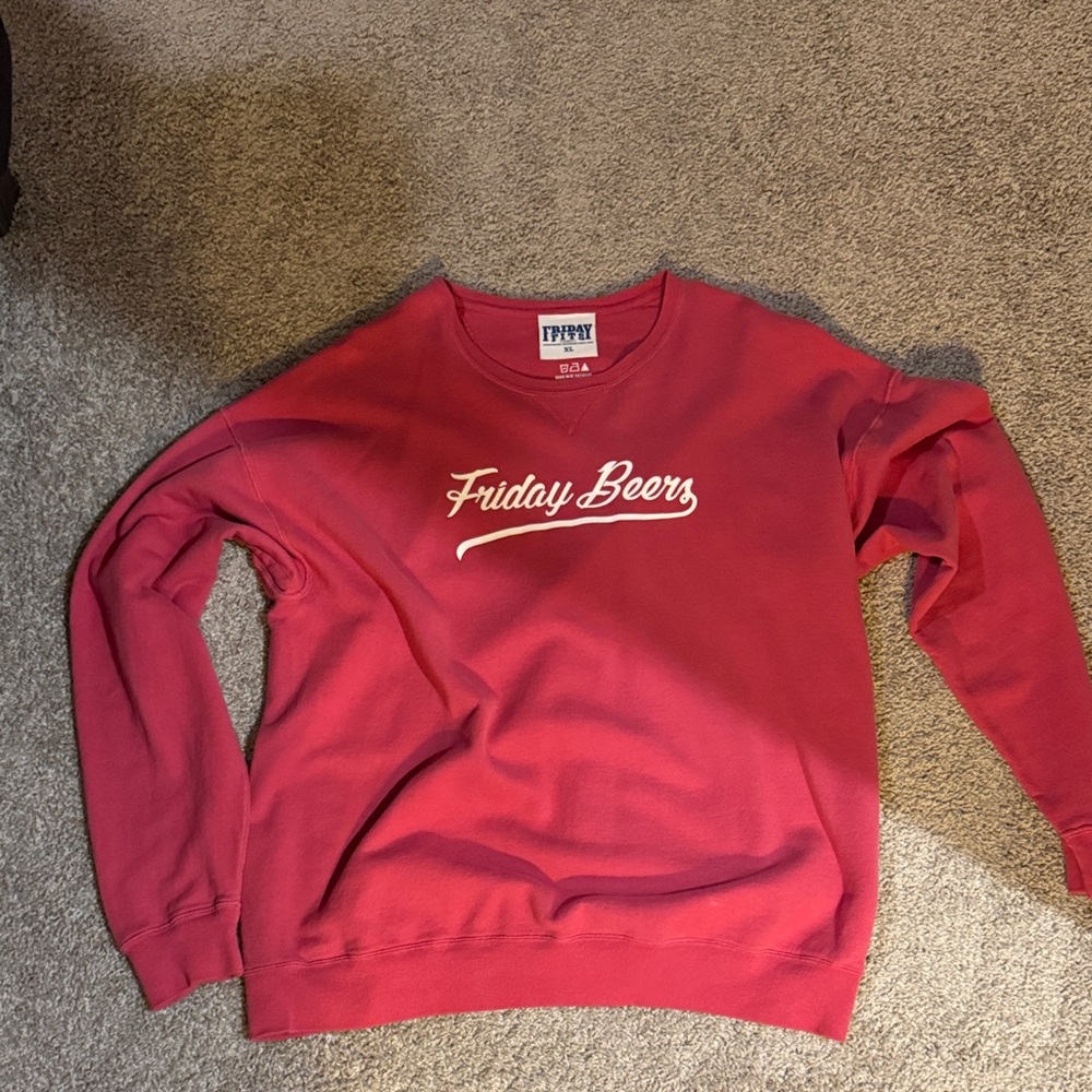 Red 'Friday Beers' Sweatshirt